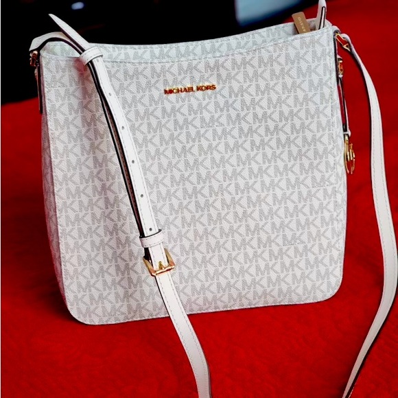 MICHAEL KORS - White and Tan Crossbody Bag - Picture 1 of 4